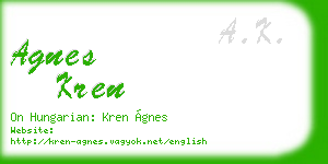 agnes kren business card