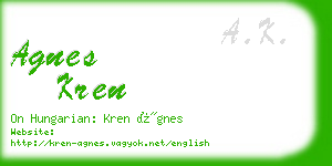 agnes kren business card